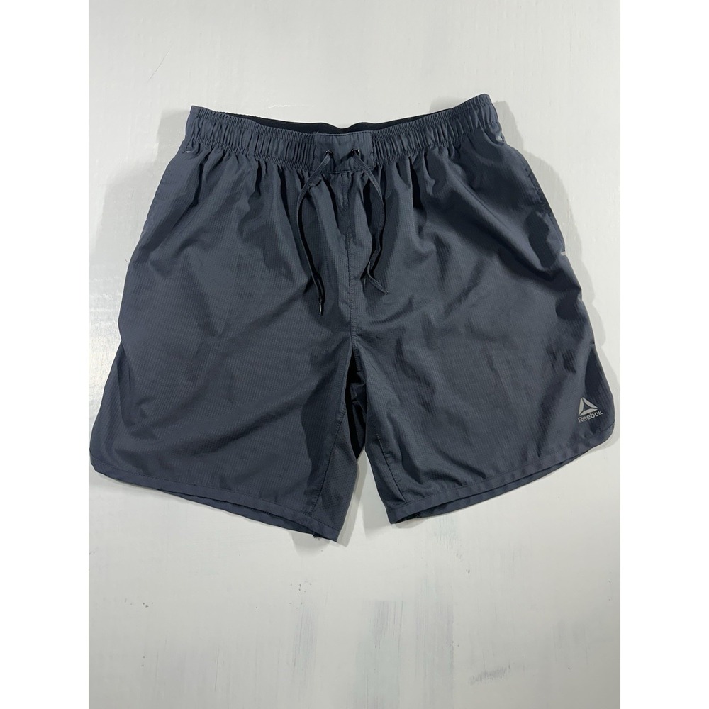 Men's Reebok Athletic Shorts Gray Drawstring Waist Pockets Activewear Size XL